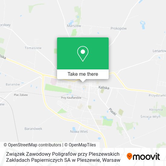 Związek Zawodowy Poligrafów przy Pleszewskich Zakładach Papierniczych SA w Pleszewie map