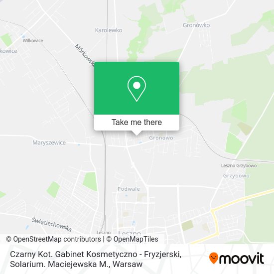 Czarny Kot. Gabinet Kosmetyczno - Fryzjerski, Solarium. Maciejewska M. map