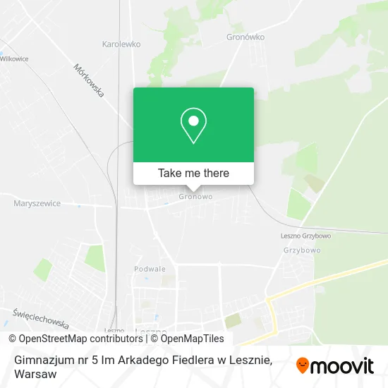 Gimnazjum nr 5 Im Arkadego Fiedlera w Lesznie map
