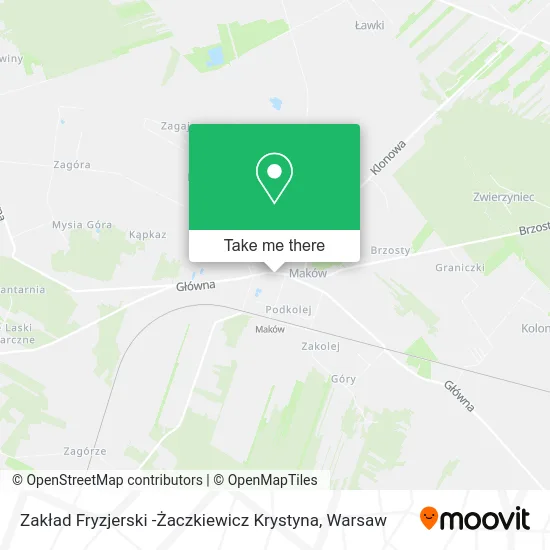Карта Zakład Fryzjerski -Żaczkiewicz Krystyna