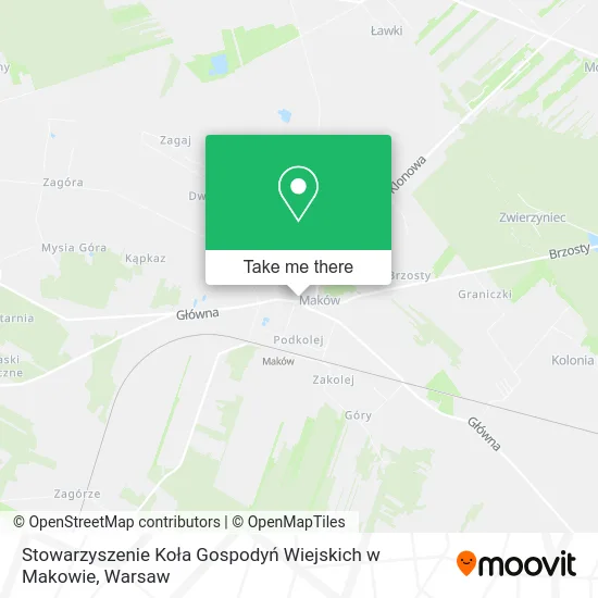 Карта Stowarzyszenie Koła Gospodyń Wiejskich w Makowie