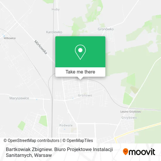 Карта Bartkowiak Zbigniew. Biuro Projektowe Instalacji Sanitarnych