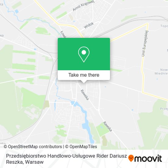 Карта Przedsiębiorstwo Handlowo-Usługowe Rider Dariusz Reszka