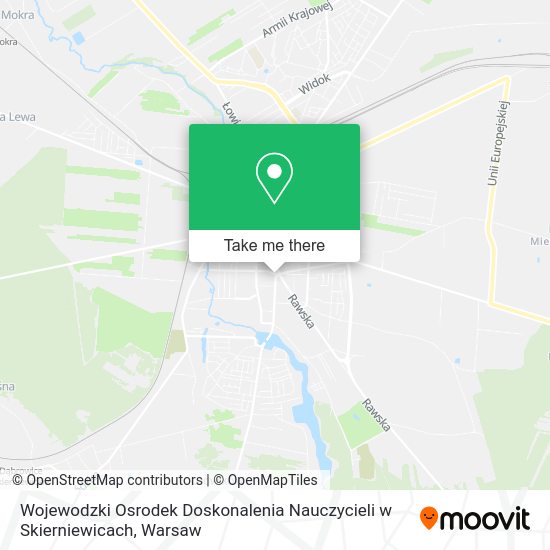 Wojewodzki Osrodek Doskonalenia Nauczycieli w Skierniewicach map