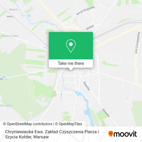 Chryniewiecka Ewa. Zakład Czyszczenia Pierza i Szycia Kołder map