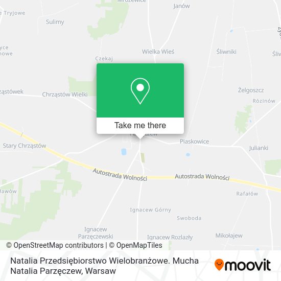 Natalia Przedsiębiorstwo Wielobranżowe. Mucha Natalia Parzęczew map