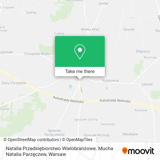 Карта Natalia Przedsiębiorstwo Wielobranżowe. Mucha Natalia Parzęczew