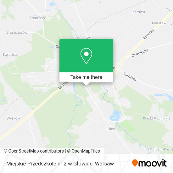 Miejskie Przedszkole nr 2 w Głownie map