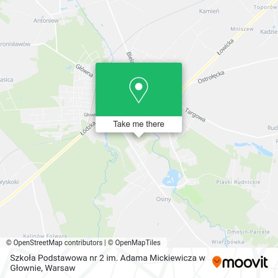 Szkoła Podstawowa nr 2 im. Adama Mickiewicza w Głownie map