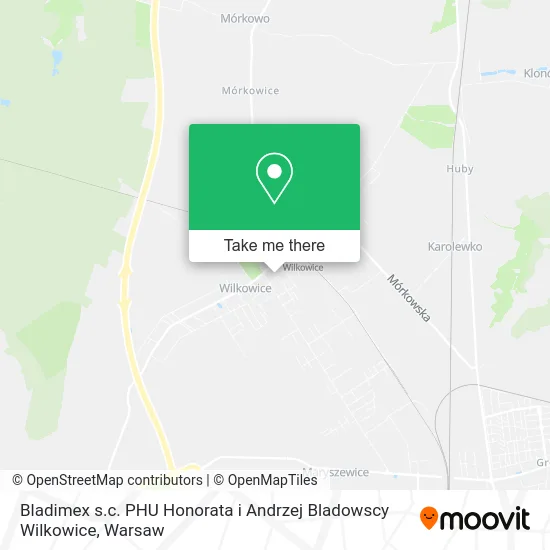 Карта Bladimex s.c. PHU Honorata i Andrzej Bladowscy Wilkowice