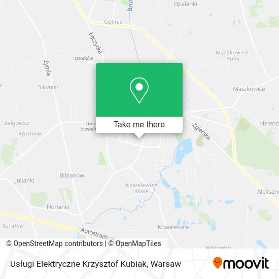 Usługi Elektryczne Krzysztof Kubiak map