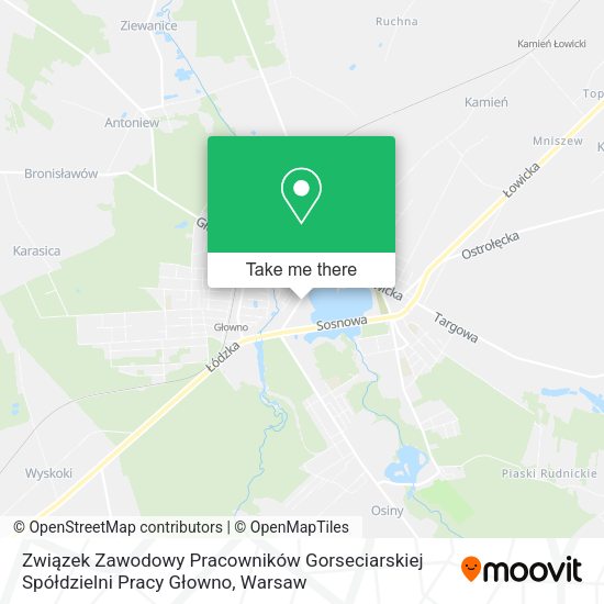 Związek Zawodowy Pracowników Gorseciarskiej Spółdzielni Pracy Głowno map