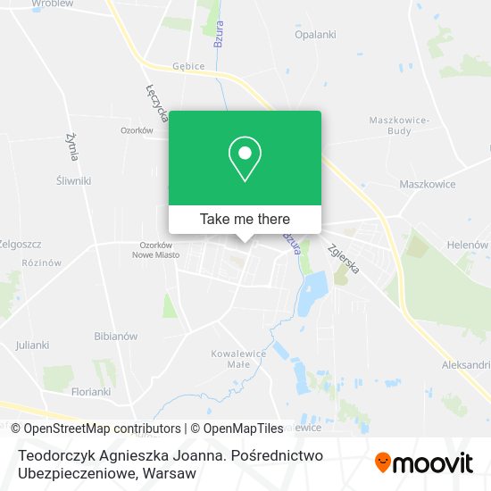 Teodorczyk Agnieszka Joanna. Pośrednictwo Ubezpieczeniowe map