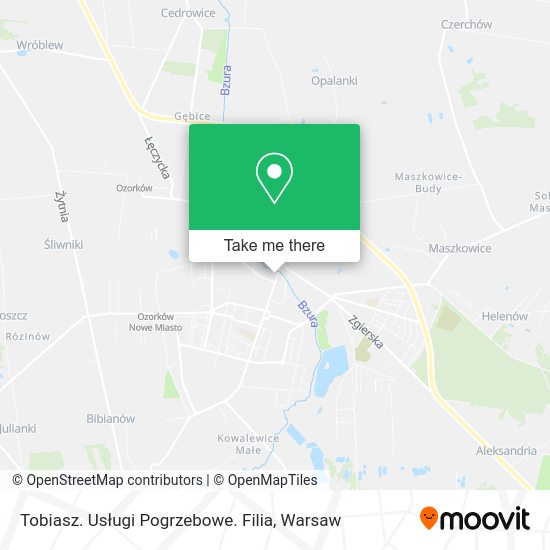 Tobiasz. Usługi Pogrzebowe. Filia map