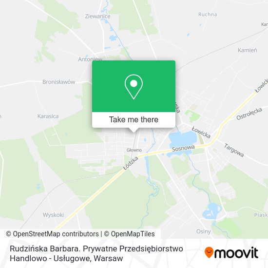 Rudzińska Barbara. Prywatne Przedsiębiorstwo Handlowo - Usługowe map