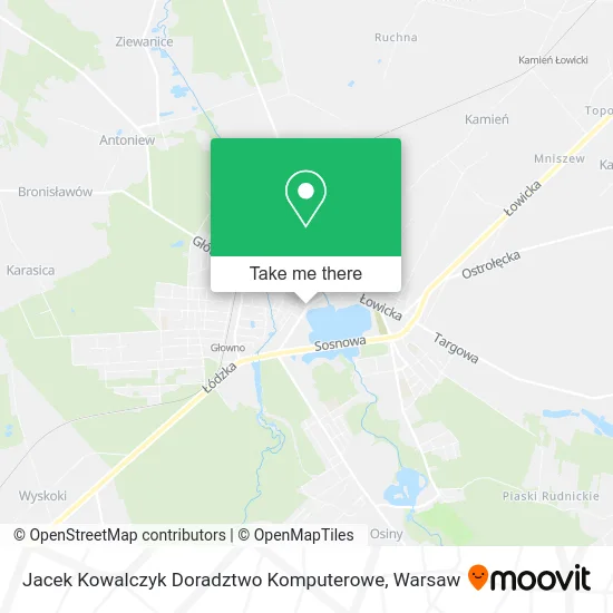 Карта Jacek Kowalczyk Doradztwo Komputerowe