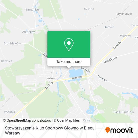 Stowarzyszenie Klub Sportowy Głowno w Biegu map