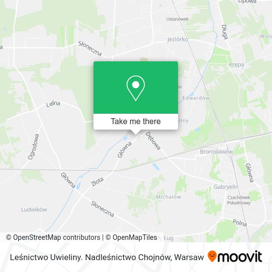 Leśnictwo Uwieliny. Nadleśnictwo Chojnów map