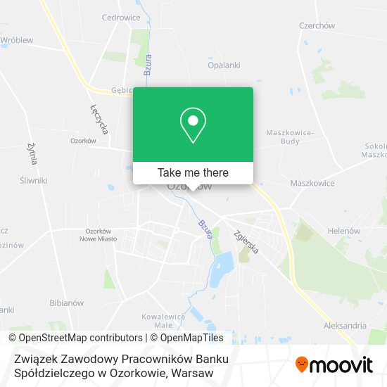 Związek Zawodowy Pracowników Banku Spółdzielczego w Ozorkowie map