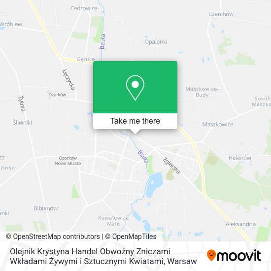 Olejnik Krystyna Handel Obwoźny Zniczami Wkładami Żywymi i Sztucznymi Kwiatami map