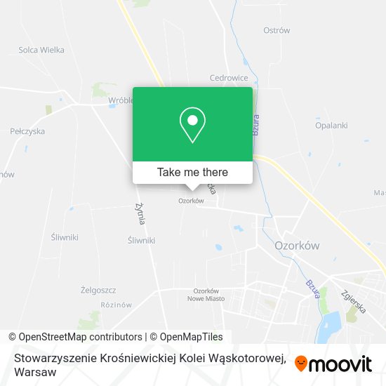 Карта Stowarzyszenie Krośniewickiej Kolei Wąskotorowej