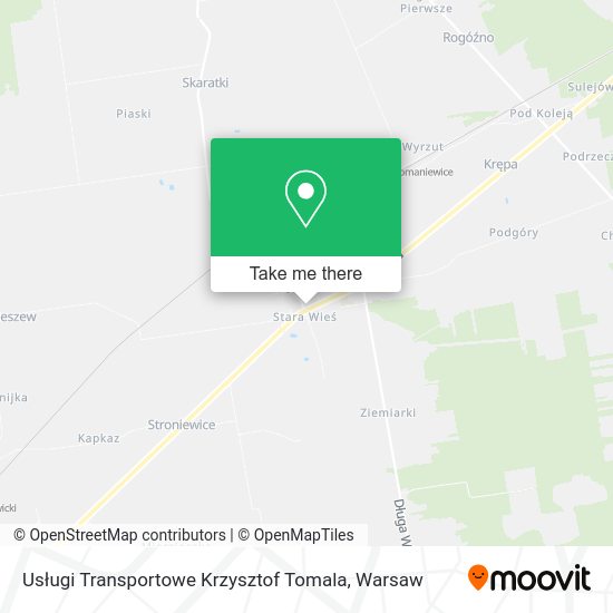 Карта Usługi Transportowe Krzysztof Tomala