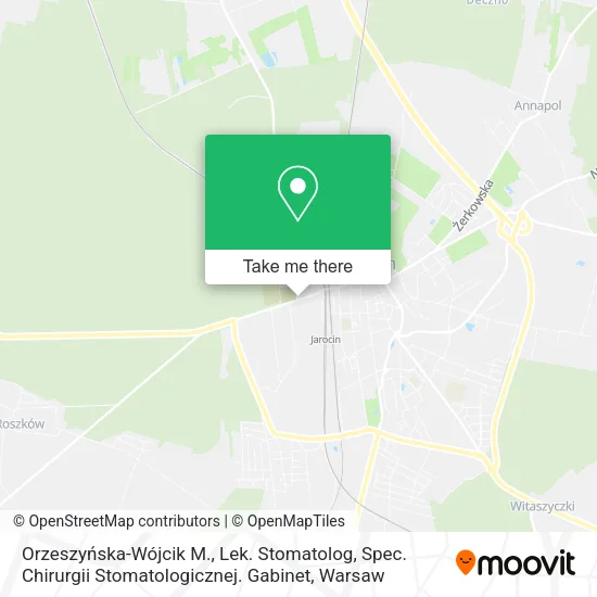 Карта Orzeszyńska-Wójcik M., Lek. Stomatolog, Spec. Chirurgii Stomatologicznej. Gabinet