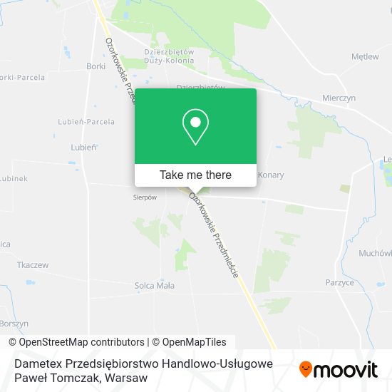 Dametex Przedsiębiorstwo Handlowo-Usługowe Paweł Tomczak map