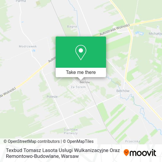 Texbud Tomasz Lasota Usługi Wulkanizacyjne Oraz Remontowo-Budowlane map