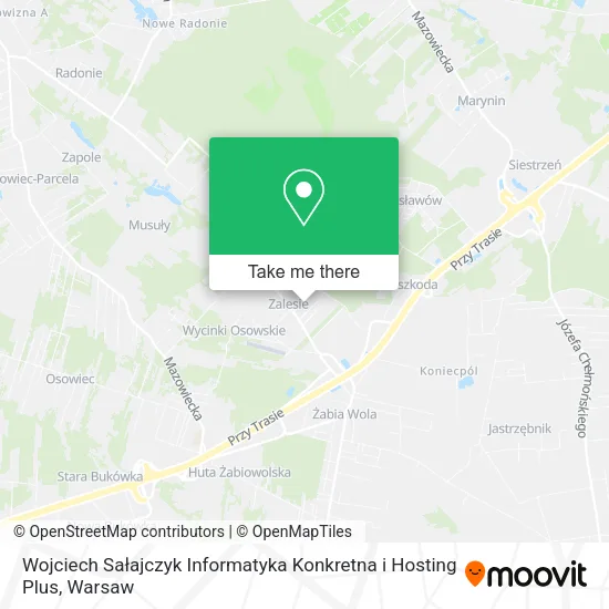 Карта Wojciech Sałajczyk Informatyka Konkretna i Hosting Plus