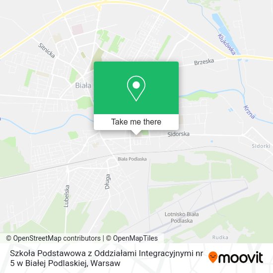 Szkoła Podstawowa z Oddziałami Integracyjnymi nr 5 w Białej Podlaskiej map