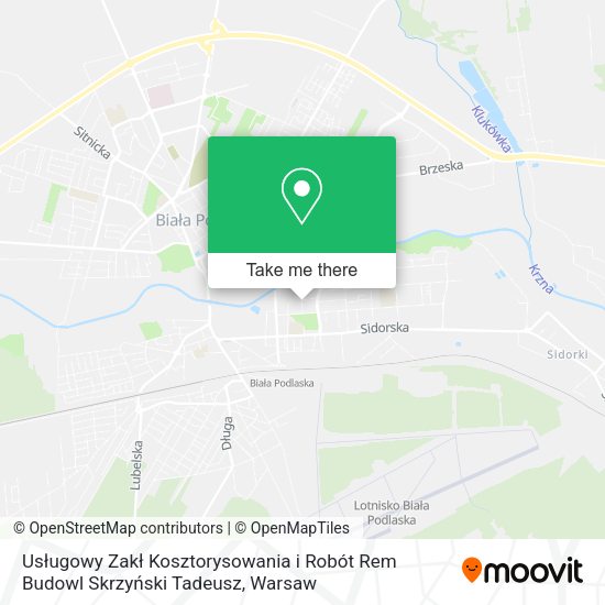 Usługowy Zakł Kosztorysowania i Robót Rem Budowl Skrzyński Tadeusz map