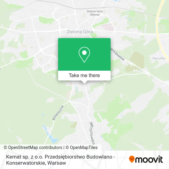 Карта Kemat sp. z o.o. Przedsiębiorstwo Budowlano - Konserwatorskie