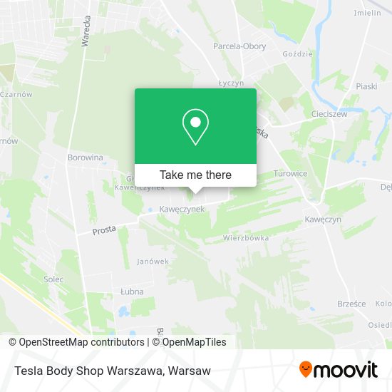 Tesla Body Shop Warszawa map