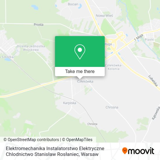 Elektromechanika Instalatorstwo Elektryczne Chlodnictwo Stanisław Rosłaniec map