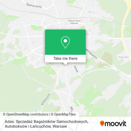 Adax. Sprzedaż Bagażników Samochodowych, Autoboksów i Łańcuchów map