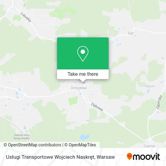 Usługi Transportowe Wojciech Naskręt map