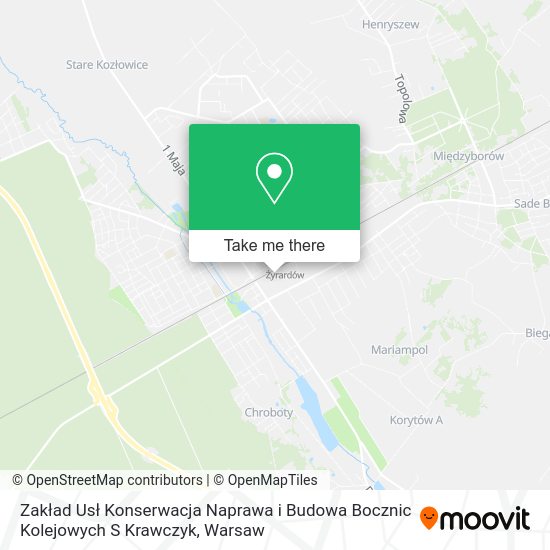 Zakład Usł Konserwacja Naprawa i Budowa Bocznic Kolejowych S Krawczyk map