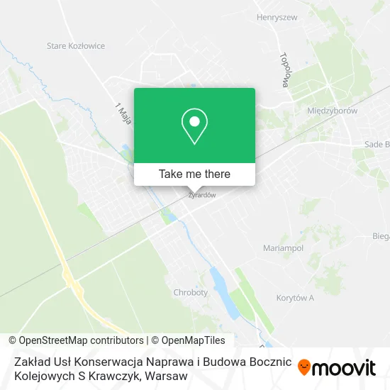 Карта Zakład Usł Konserwacja Naprawa i Budowa Bocznic Kolejowych S Krawczyk