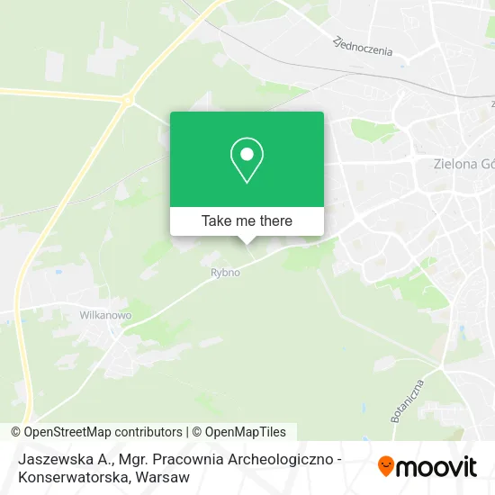 Карта Jaszewska A., Mgr. Pracownia Archeologiczno - Konserwatorska