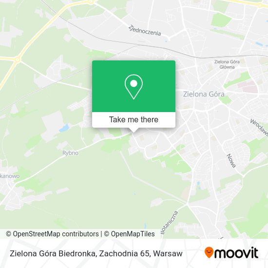 Карта Zielona Góra Biedronka, Zachodnia 65