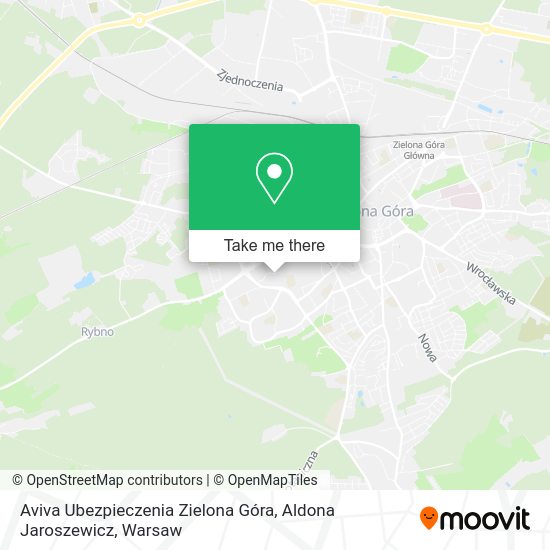 Aviva Ubezpieczenia Zielona Góra, Aldona Jaroszewicz map