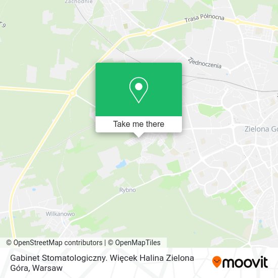 Gabinet Stomatologiczny. Więcek Halina Zielona Góra map