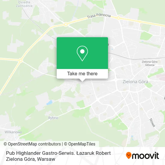 Pub Highlander Gastro-Serwis. Łazaruk Robert Zielona Góra map