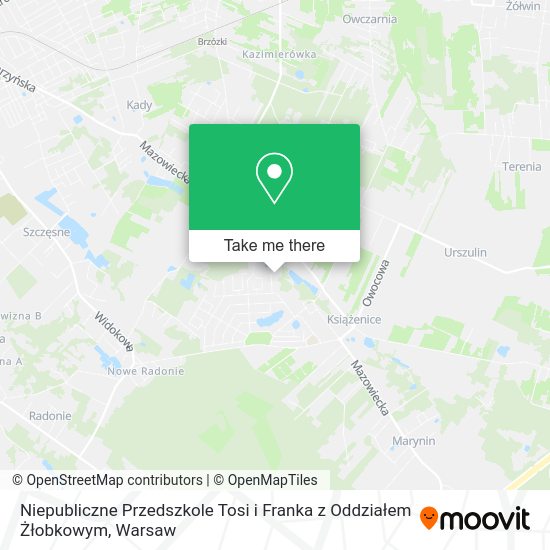 Niepubliczne Przedszkole Tosi i Franka z Oddziałem Żłobkowym map