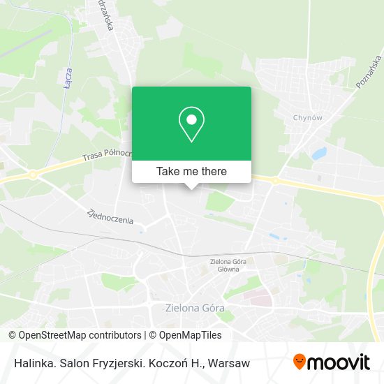 Halinka. Salon Fryzjerski. Koczoń H. map