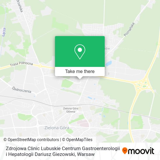 Карта Zdrojowa Clinic Lubuskie Centrum Gastroenterologii i Hepatologii Dariusz Giezowski