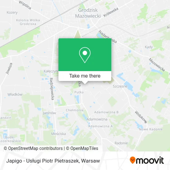 Japigo - Usługi Piotr Pietraszek map