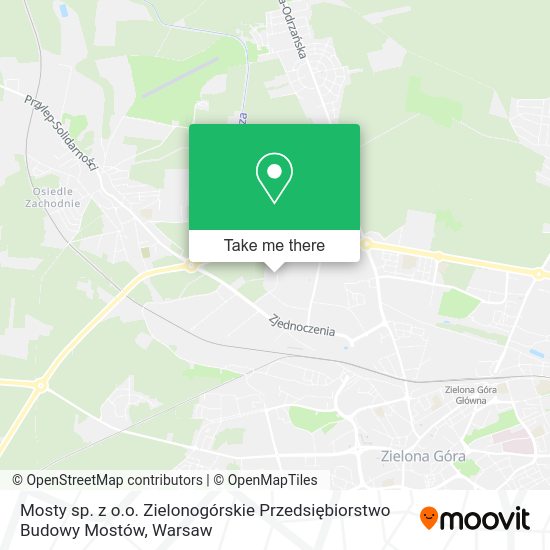 Mosty sp. z o.o. Zielonogórskie Przedsiębiorstwo Budowy Mostów map