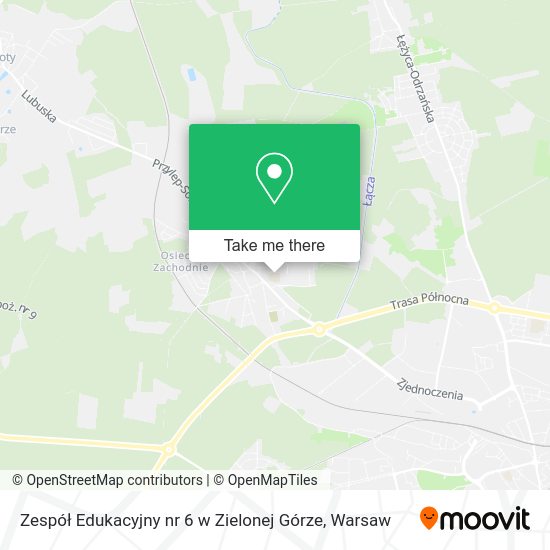 Zespół Edukacyjny nr 6 w Zielonej Górze map